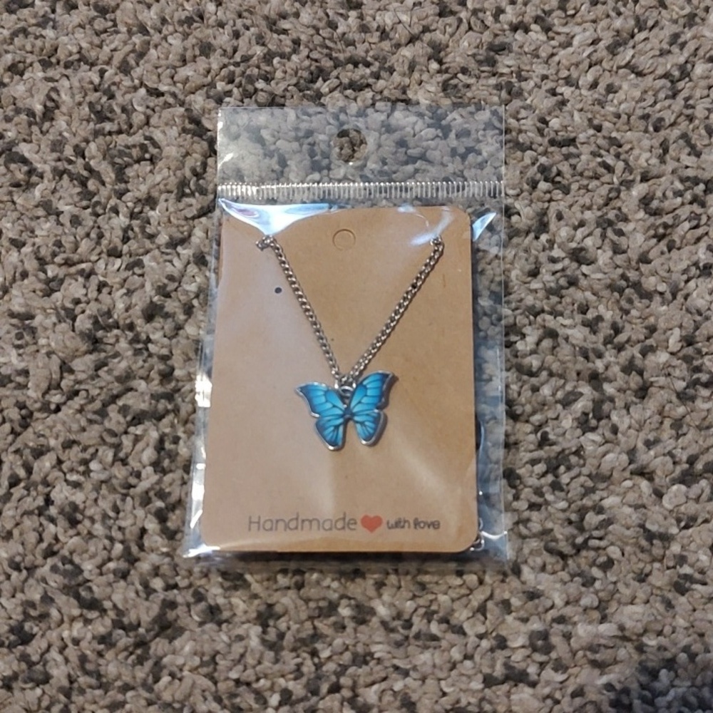 Silver Butterfly Pendant Necklace